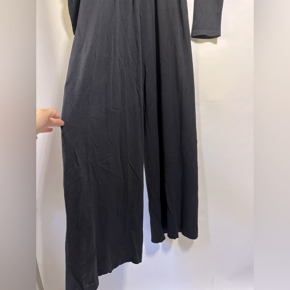 OQQ black Long Sleeve dressy Casual Wide Leg Pants Jumpsuit stretch Large - Picture 7 of 8